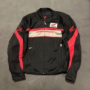 Honda Racing Rothmans Padded Motorcycle Jacket Mens Large Black Full Zip Vintage